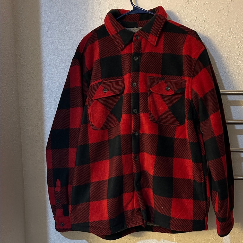 Classic Red and Black Checkered Men's Jacket